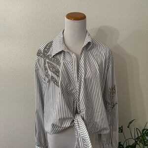 Striped Black and White Women's Jacket